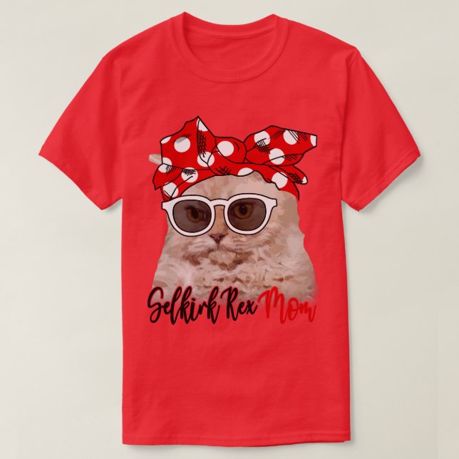 Selkirk Rex Cat Shirt Selkirk Rex Cat Mom Bandana (Design Front)