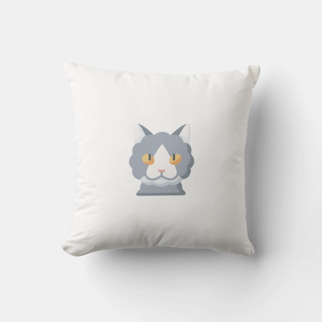 Selkirk rex cat throw pillow (Front)