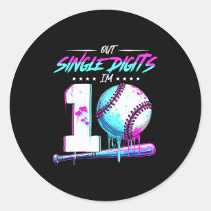 Sell 10 Years Old Birthday Double Digits 10 Birthd Classic Round Sticker