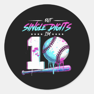 Sell 10 Years Old Birthday Double Digits 10 Birthd Classic Round Sticker