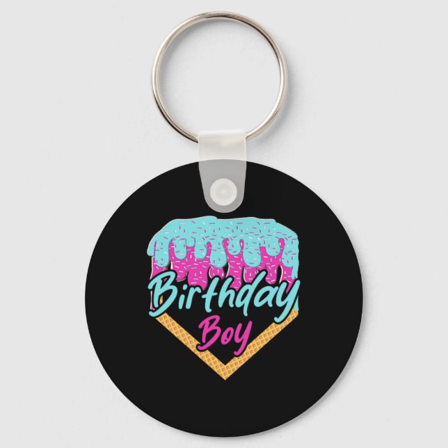 Sell 6 Year Old Ice Cream Drip 6th Birthday Boy Nu Keychain (Front)