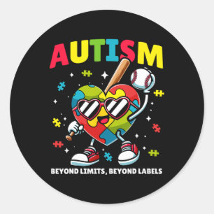 Sell Autism Awareness Colorful Puzzle Heart For Ki Classic Round Sticker