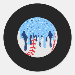 Sell Blue Ice Cream Drip With Sprinkles Drip Classic Round Sticker