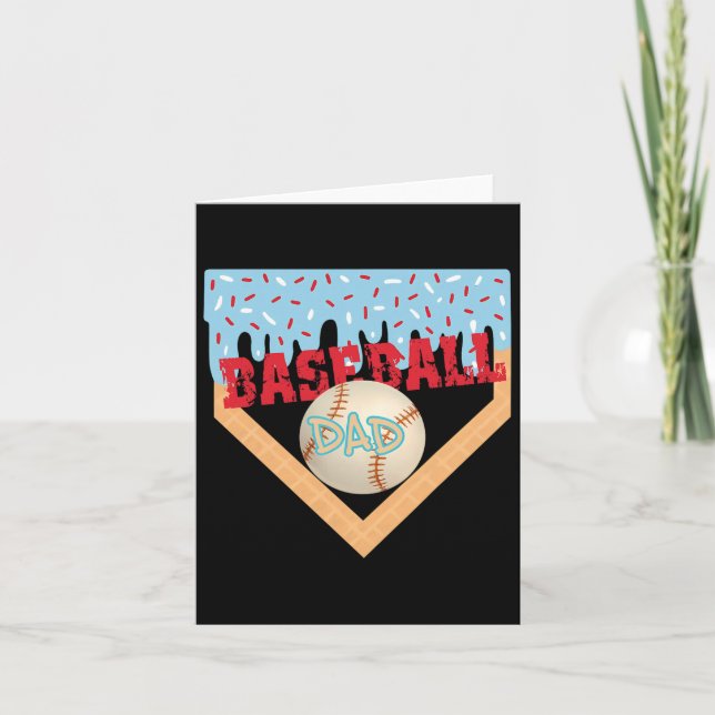 Sell Dad Home Plate Ice Cream Drip Father's Day Da Card (Front)