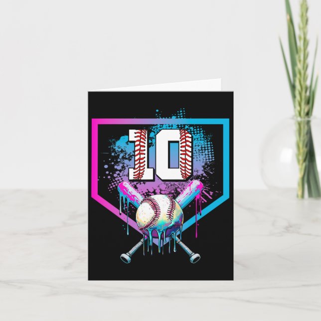 Sell Drip 10th Birthday Home Plate Boy Youth 10 Ye Card (Front)