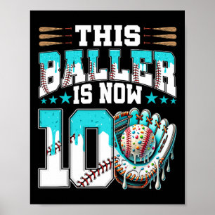 Sell Drip 10th Birthday Party Boy Sport Fan 10 Yea Poster