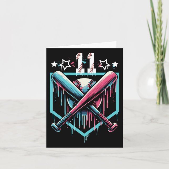 Sell Drip 11th Birthday Boys Number 11 Youth 11 Ye Card (Front)