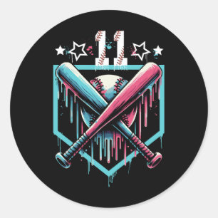 Sell Drip 11th Birthday Boys Number 11 Youth 11 Ye Classic Round Sticker