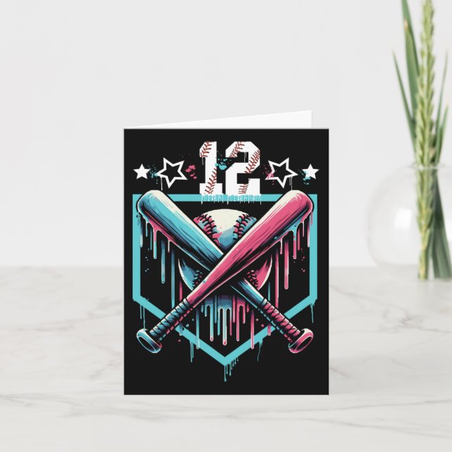 Sell Drip 12th Birthday Boys Number 12 Youth 12 Ye Card (Front)
