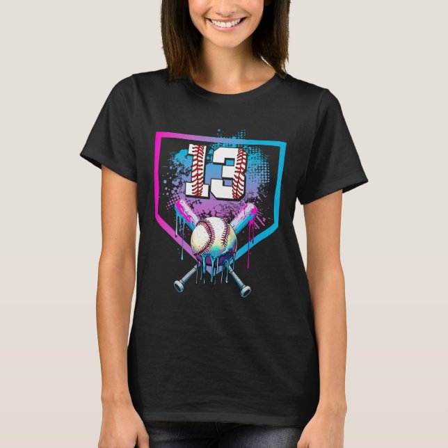 Sell Drip 13th Birthday Home Plate Boy Youth 13 Ye T-Shirt (Front)