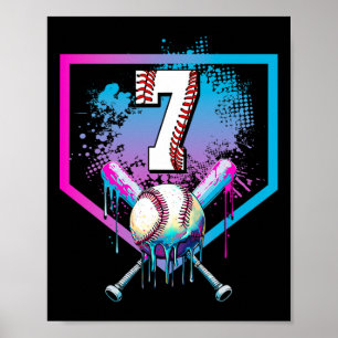 Sell Drip 7th Birthday Home Plate Boys Youth 7 Yea Poster
