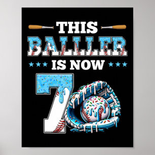 Sell Drip 7th Birthday Party Boy Sport Fan 7 Years Poster