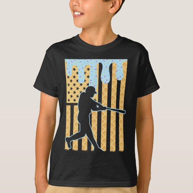 Sell Drip Boys Dripping Ice Cream Sell American Fl T-Shirt (Front)