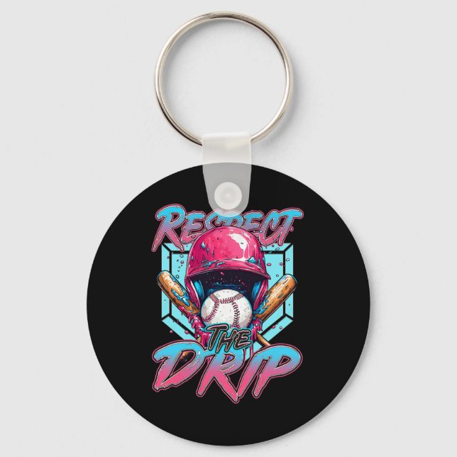Sell Drip Boys Kids Ice Cream Dripping Respect The Keychain (Front)