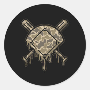 Sell Drip Camo Sell Diamonds Boys Sports Game Day Classic Round Sticker