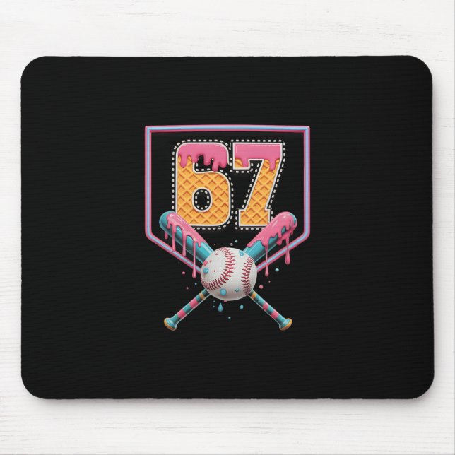 Sell Drip Number 67 Fun Six Seven 6 7 Meme Design  Mouse Pad (Front)