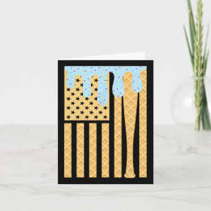 Sell Drip T Boys Dripping Ice Cream American Flag Card