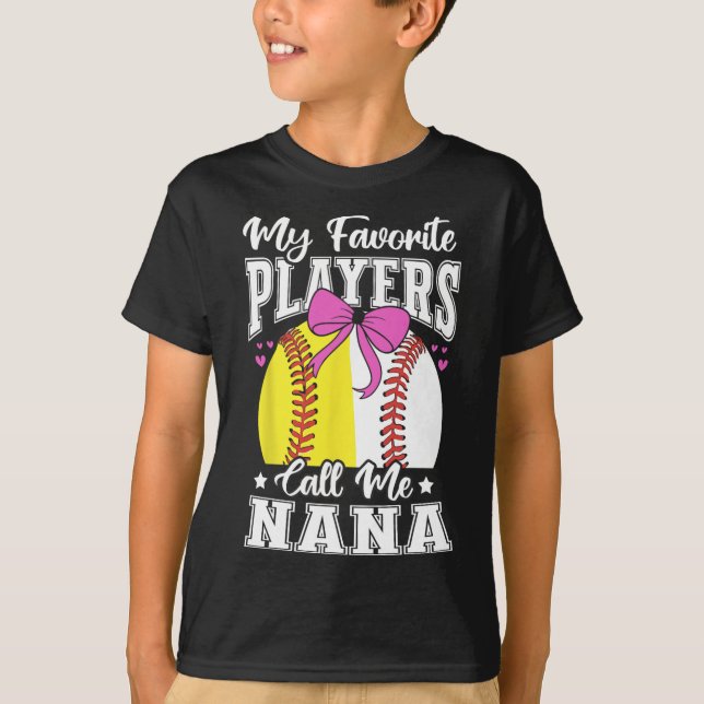 Sell Grandma Favorite Softll Sell Players Nana Bow T-Shirt (Front)