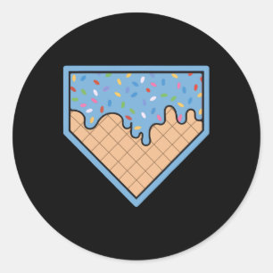 Sell Home Plate Ice Cream Drip With Sprinkles For  Classic Round Sticker