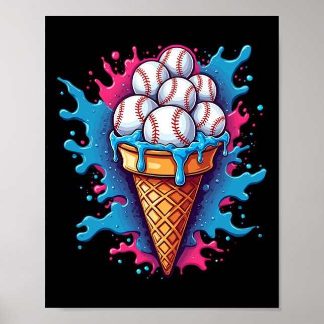 Sell Ice Cream Cute Sports Lover Design  Poster (Front)