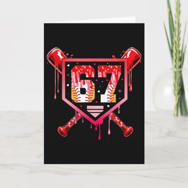 Sell Ice Cream Drip Number 67 Meme Valentine Coupl Card (Front)