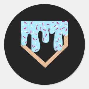 Sell Ice Cream Dripping Sell Home Plate Drip Retro Classic Round Sticker