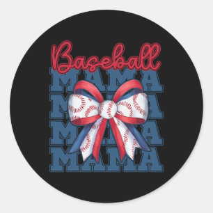Sell Mama Coquette Bow Sport Mom Mothers Day Classic Round Sticker