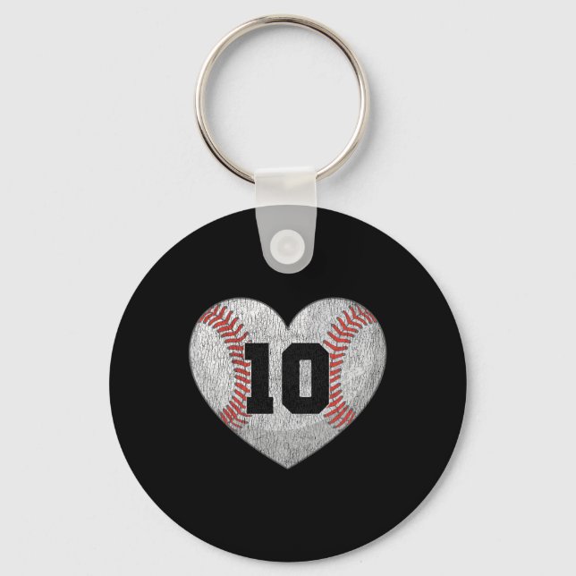 Sell Number 10 Distressed Heart Design For Sell Mo Keychain (Front)
