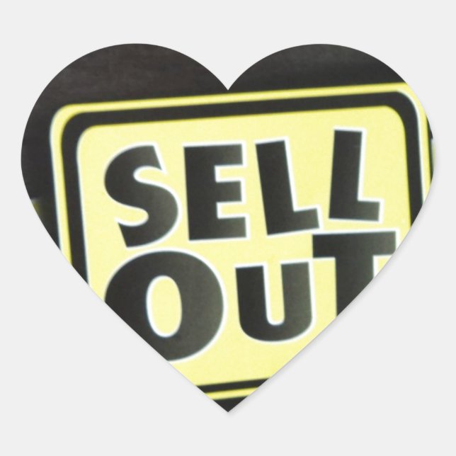 Sell Out Art Print Heart Sticker (Front)