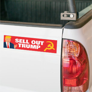 Sell Out Traitor Trump funny political cartoon Bumper Sticker