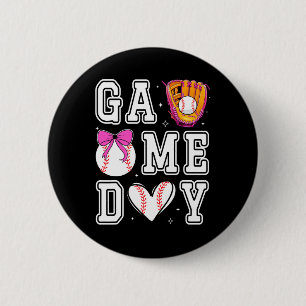 Sell Sister Coquette Bow Game Day Sell Mom Mama  Button
