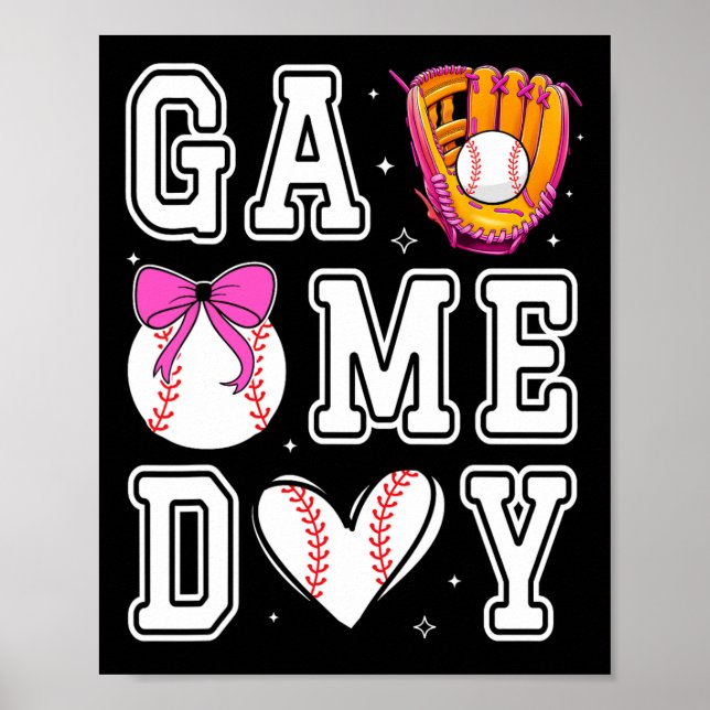Sell Sister Coquette Bow Game Day Sell Mom Mama  Poster (Front)