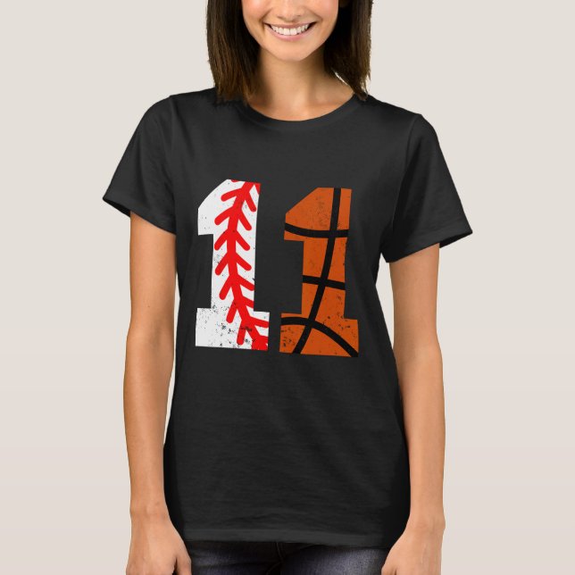 Sell Sketll Number 11 Jersey Funny 11th Birthday 1 T-Shirt (Front)