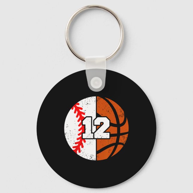 Sell Sketll Number 12 Jersey Funny 12th Birthday  Keychain (Front)