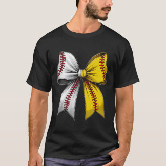Sell Softll Coquette Bow Game Day Heart Love Mom L T-Shirt