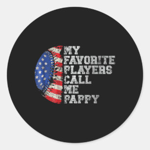 Sell Softll Design My Favorite Player Calls Me Pap Classic Round Sticker