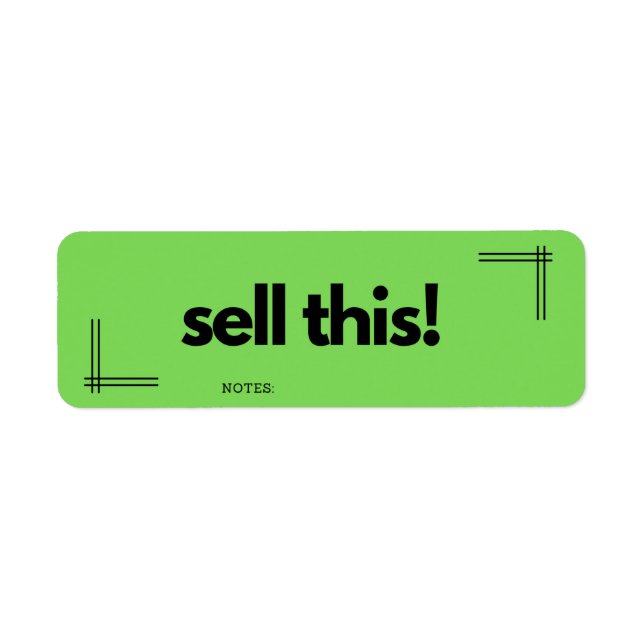 Sell This - Color-Coded Moving Organization Label (Front)
