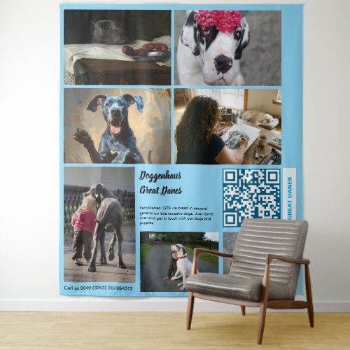 Sell Your Puppies Custom Photo Banner Tapestry
