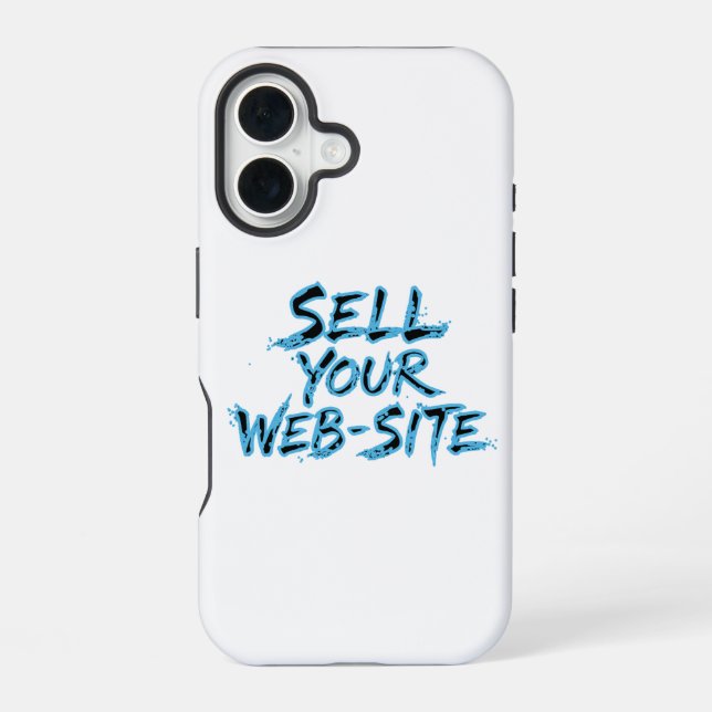 Sell Your Website Blue Distressed Typography iPhone Case (Back)
