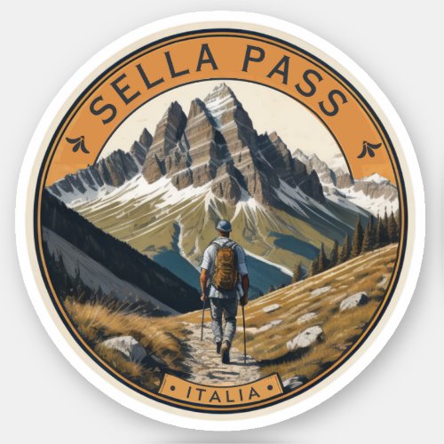 Sella Pass mountain South tyrol Italian alps Sticker