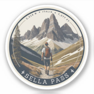 Sella Pass mountain South tyrol Italian alps Sticker