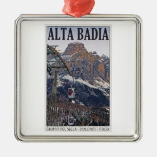 Sella Ronda - Alta Badia Gondola Metal Ornament