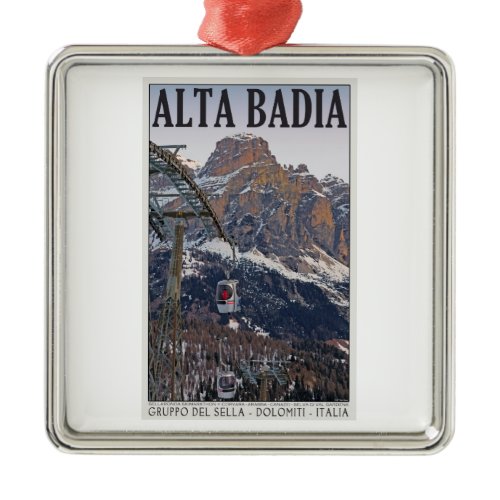 Sella Ronda - Alta Badia Gondola Metal Ornament
