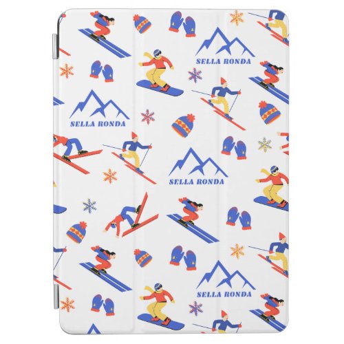 Sella Ronda Alta Badia Italy Ski Snowboard Pattern iPad Air Cover