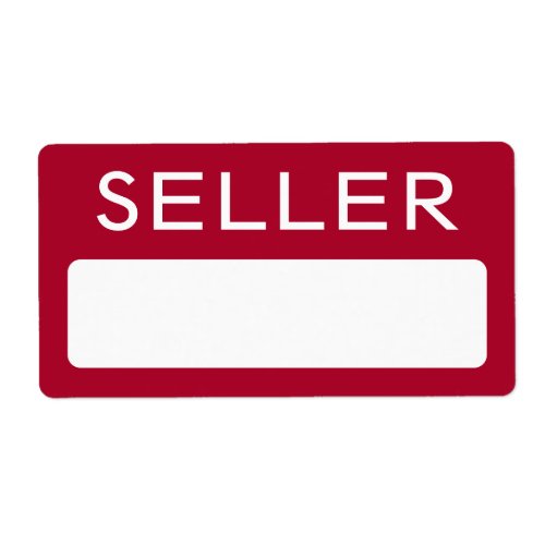 Seller Name Tag Stickers for Trade Show Vendor Red