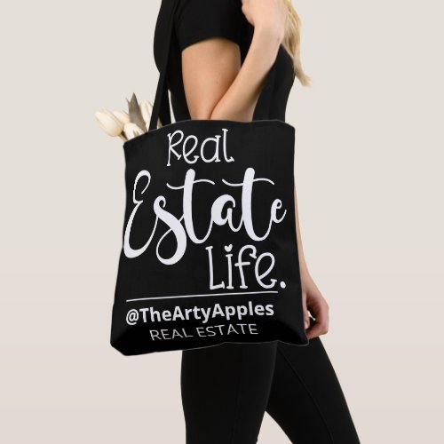 selling business logo real estate life open house tote bag