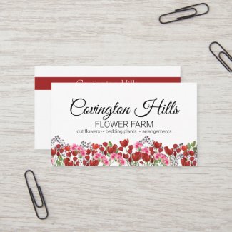 Selling Flowers | Flower Farm Business Card