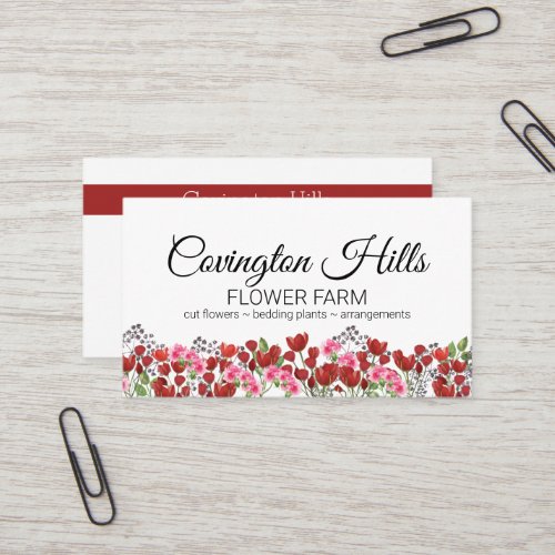 Selling Flowers  Flower Farm Business Card