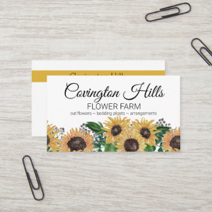 Selling Flowers   Sun Flower Farm Business Card
