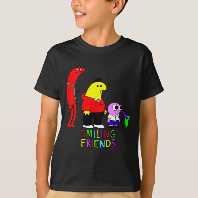 Selling Smiling Friends All Smiling Illustration  T-Shirt (Front)